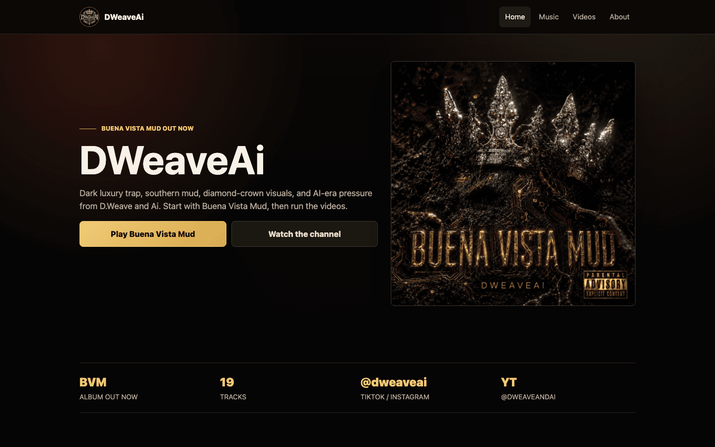 dweaveai.space — DWeaveAi official music site