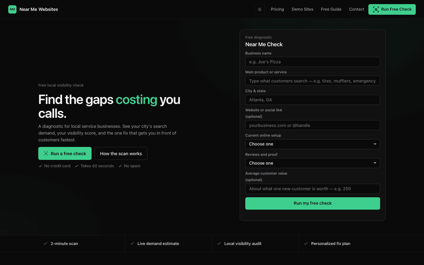 nearmewebsites.com — Find the gaps costing you calls